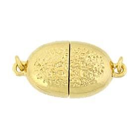 vermeil 15x10mm oval hammer magnetic clasp
