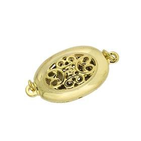 vermeil 15x10mm filigree oval one touch clasp