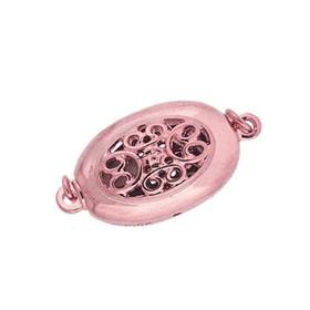rose gold vermeil 15x10mm filigree oval one touch clasp