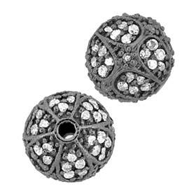 rhodium sterling silver 60pts 10mm diamond round bead