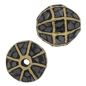 gold plated 10mm black diamond bead spacer