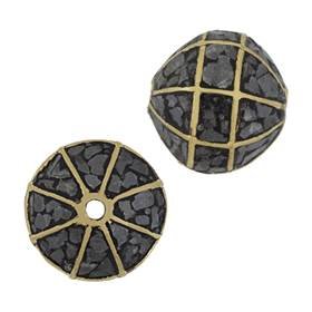 gold plated 14mm black diamond bead spacer