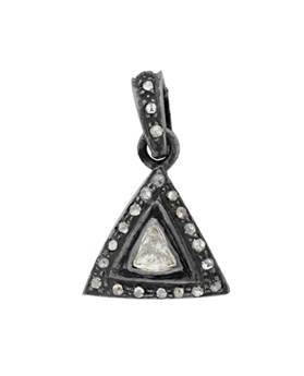 rhodium sterling silver 12mm 29pts diamond triangle charm