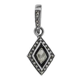 rhodium sterling silver 11x16mm 36pts diamond charm