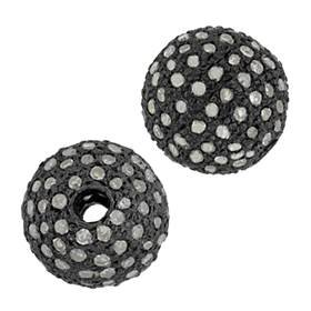 rhodium sterling silver 75pts 8mm diamond ball bead