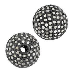 rhodium sterling silver 1.71cts 12mm diamond ball bead