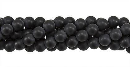 6mm round matt black agate bead
