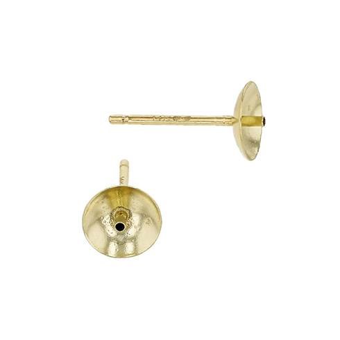 14ky 2.25mm cup light weight pearl stud earring