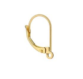 gold filled plain leverback with open ring earring
