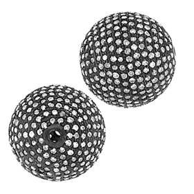 rhodium sterling silver 3.78cts 18mm diamond ball bead