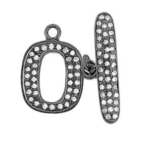 rhodium sterling silver 97pts 18mm diamond toggle clasp