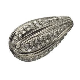 rhodium sterling silver 85pts diamond drop bead