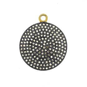 rhodium sterling silver 26mm 1.53cts diamond disc pendant