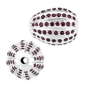 rhodium sterling silver 13x15mm 1.62cts ruby drop bead