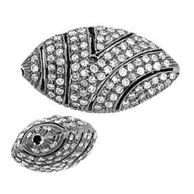 rhodium sterling silver 11x20mm 1.52cts diamond marquise bead