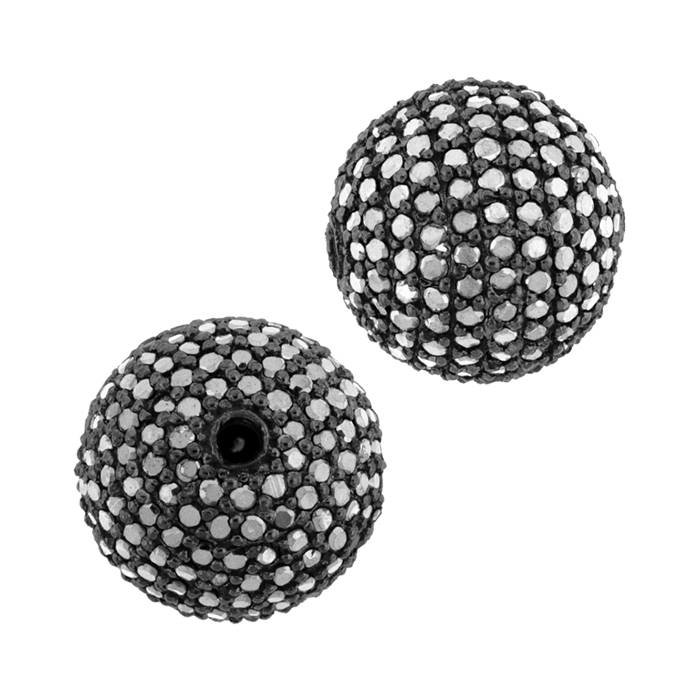 14kw 1.98cts 12mm black diamond ball bead