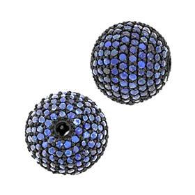 14kw 2.08cts 12mm blue sapphire ball bead