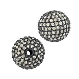 14kw 1.20cts 10mm champagne diamond ball bead