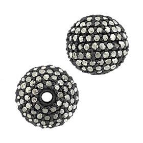 14kw 1.41cts 10mm black diamond ball bead