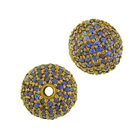 14ky 2.08cts 12mm blue sapphire ball bead