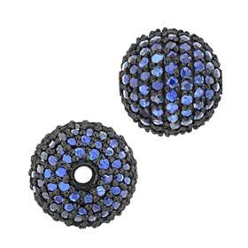 14kw 1.65cts 10mm blue sapphire ball bead