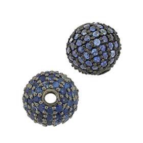 14kw 85pts 8mm blue sapphire ball bead