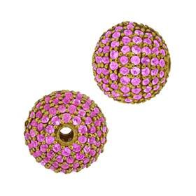 14ky 10mm pink sapphire ball bead