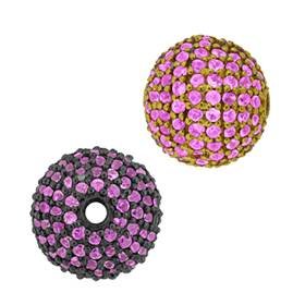 14K Ball Pink Sapphire Bead