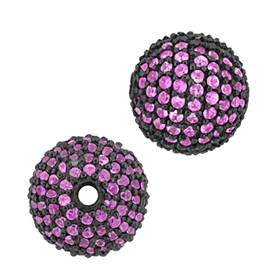 14kw 10mm pink sapphire ball bead