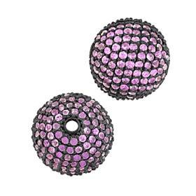 14kw 12mm pink sapphire ball bead