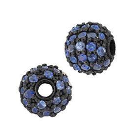 14kw 6mm blue sapphire ball bead
