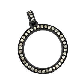 rhodium sterling silver 38pts 19mm diamond circle charm