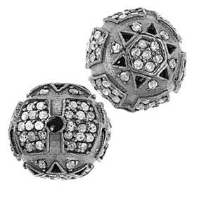 rhodium sterling silver 92pts 12mm diamond ball bead