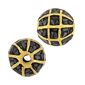 gold plated 8mm black diamond bead spacer