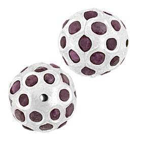 silver plated 11mm ruby bead spacer