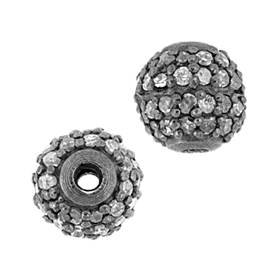 rhodium sterling silver 46pts 6mm diamond ball bead