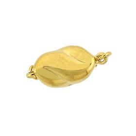 vermeil 12x8mm fancy oval one touch clasp