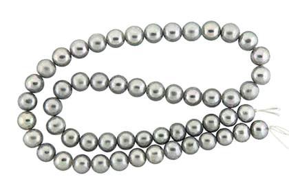 potato shape pearl freshwater grey pearl graduated 7-8mm