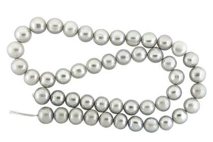 potato shape pearl freshwater grey pearl graduated 8.5-9.5mm