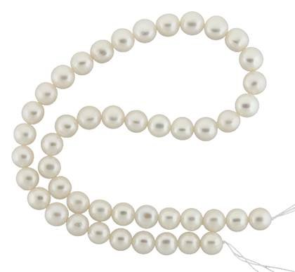 potato shape pearl freshwater white pearl graduated 9-10mm