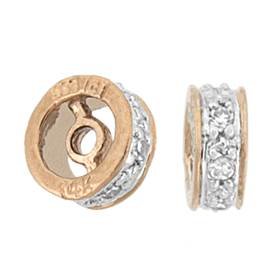 14kr 5mm 3pts/7pcs diamond roundel bead