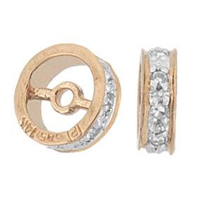 14kr 6mm 4pts/9pcs diamond roundel bead