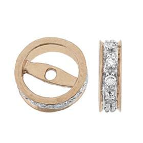 14kr 7mm 5pts/10pcs diamond roundel bead