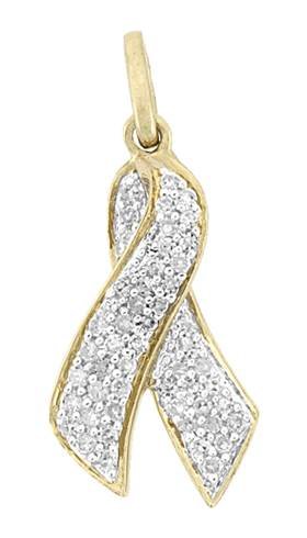 14ky 19mm 24pts/52pcs breast cancer ribbon charm