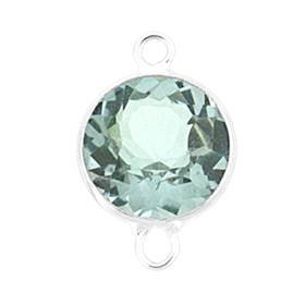 14kw 7mm round bezel set connectorblue topaz