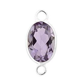 14kw 4x3mm oval bezel set connectoramethyst