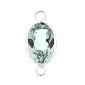 14kw 7x5mm oval bezel set connectorblue topaz