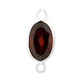 14kw 6x4mm oval bezel set connectorgarnet