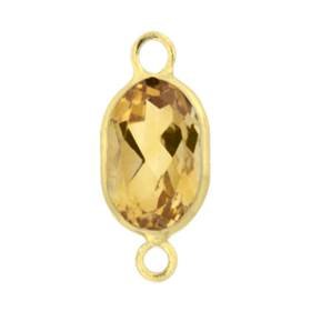 14ky 7x5mm oval bezel set connectorcitrine