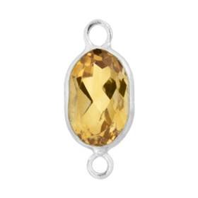 14kw 7x5mm oval bezel set connectorcitrine